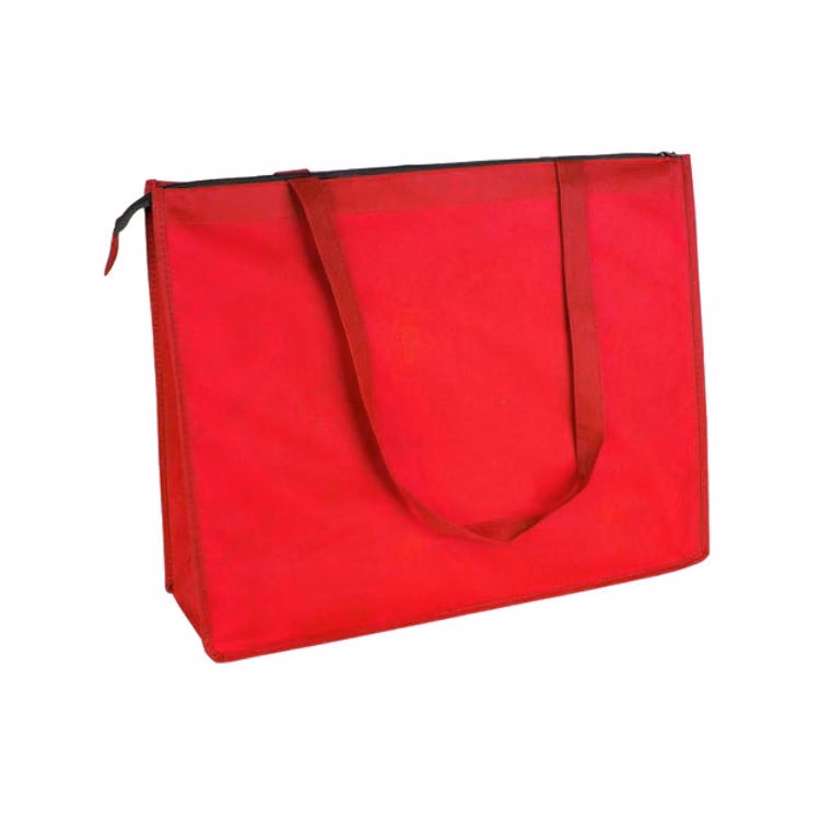 Zippered Tote Bags - Red Extra Large