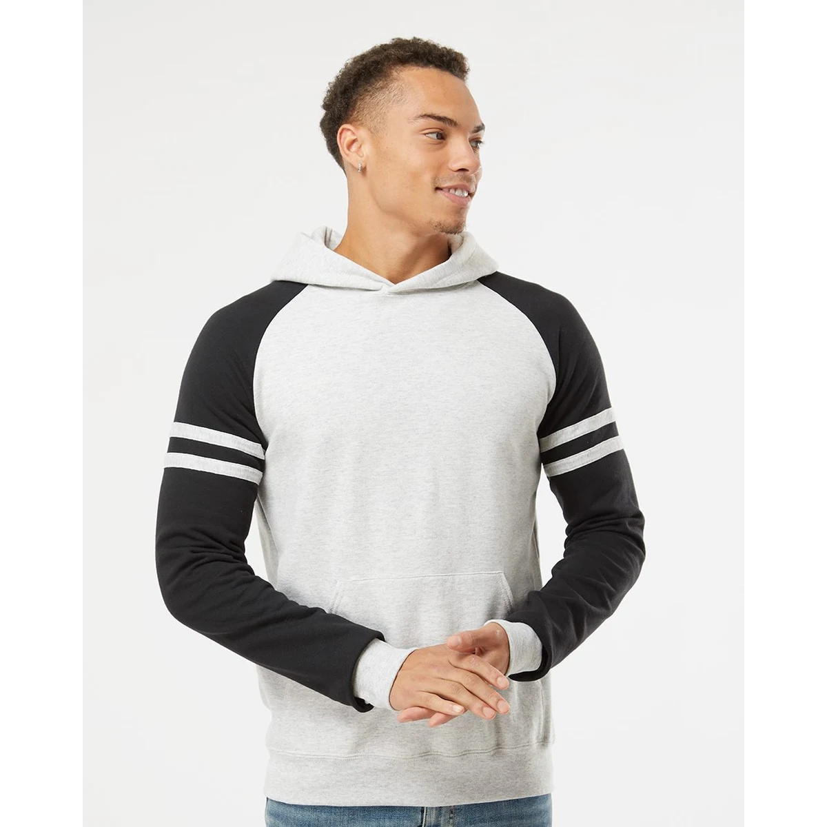 Unisex Nublend® Varsity Colorblocked Raglan Hooded Sweatshirt - 97CR 1