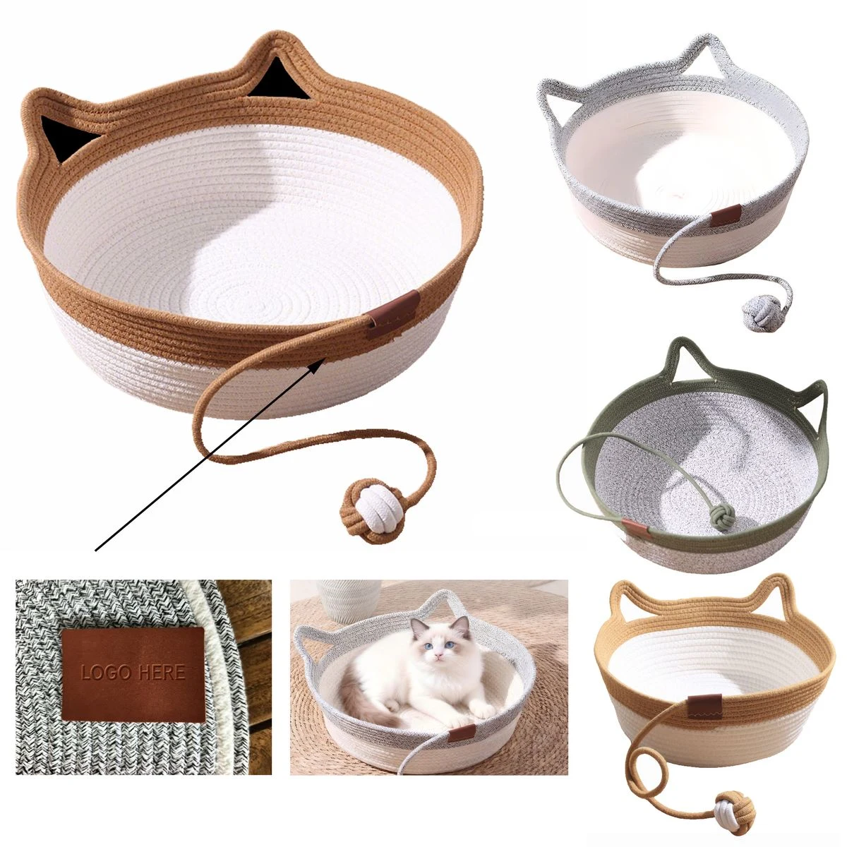 Hand-Woven Eco-Friendly Bite-Resistant Cat Bed 1