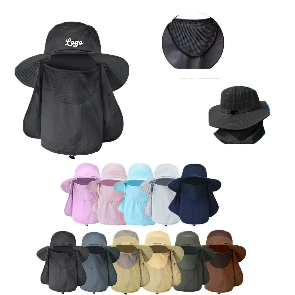 Breathable Cooling Sun Hat with Full Face Shield 1