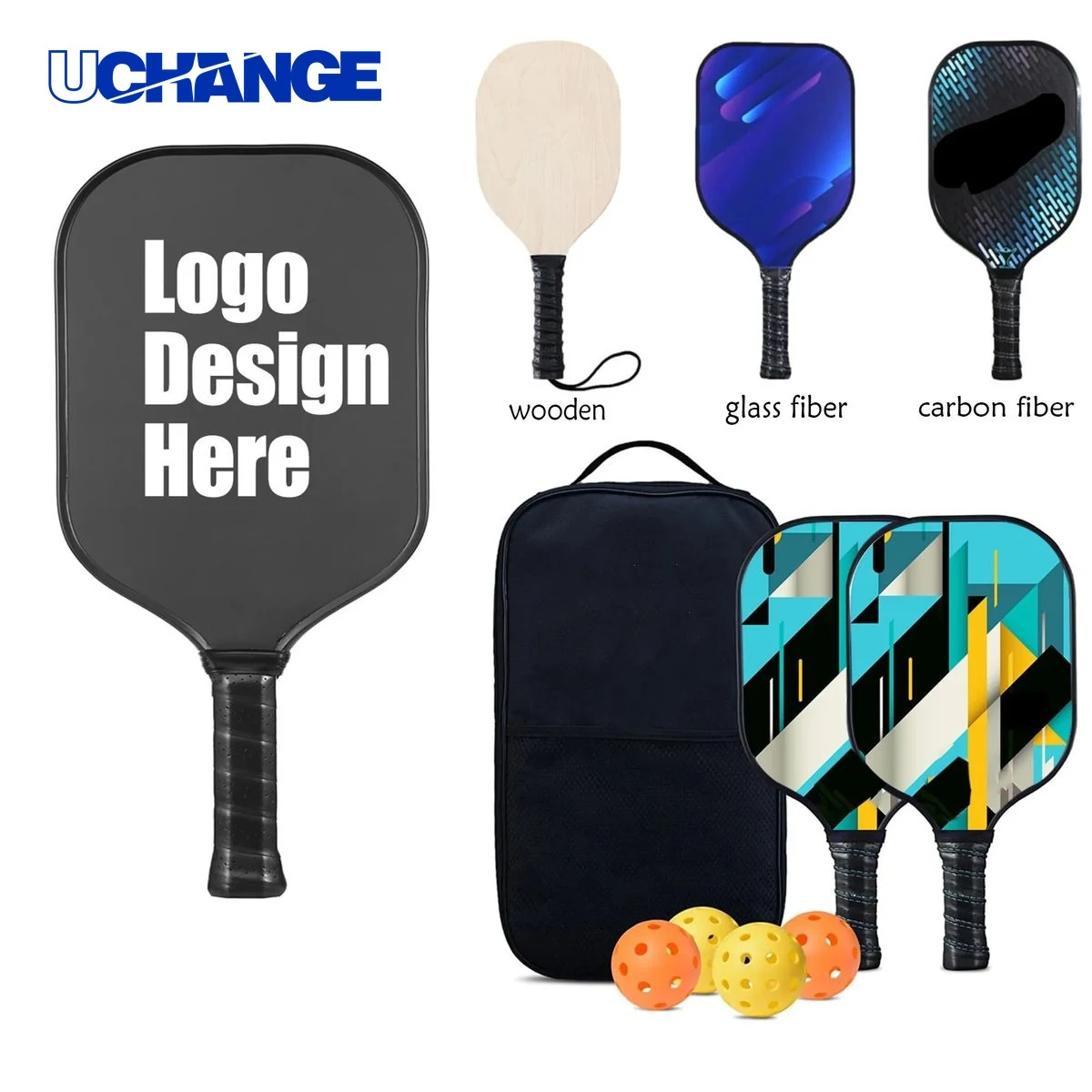 Fiberglass Carbon Fiber Wooden Pickleball Racket 1