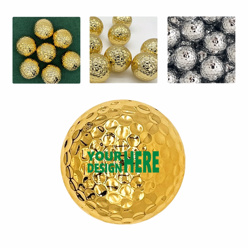 MOQ50 Custom Gold Plated Golf Ball for Marketing and Display