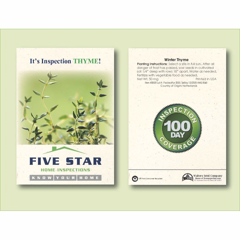 Winter Thyme Herb Seed Packet - Size 3.25" x 4.5"