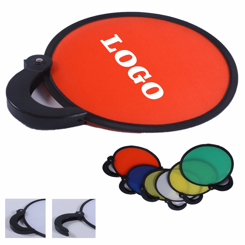 Nylon Pop Up Folding Fan Flying Disc with Handle MOQ 100pcs