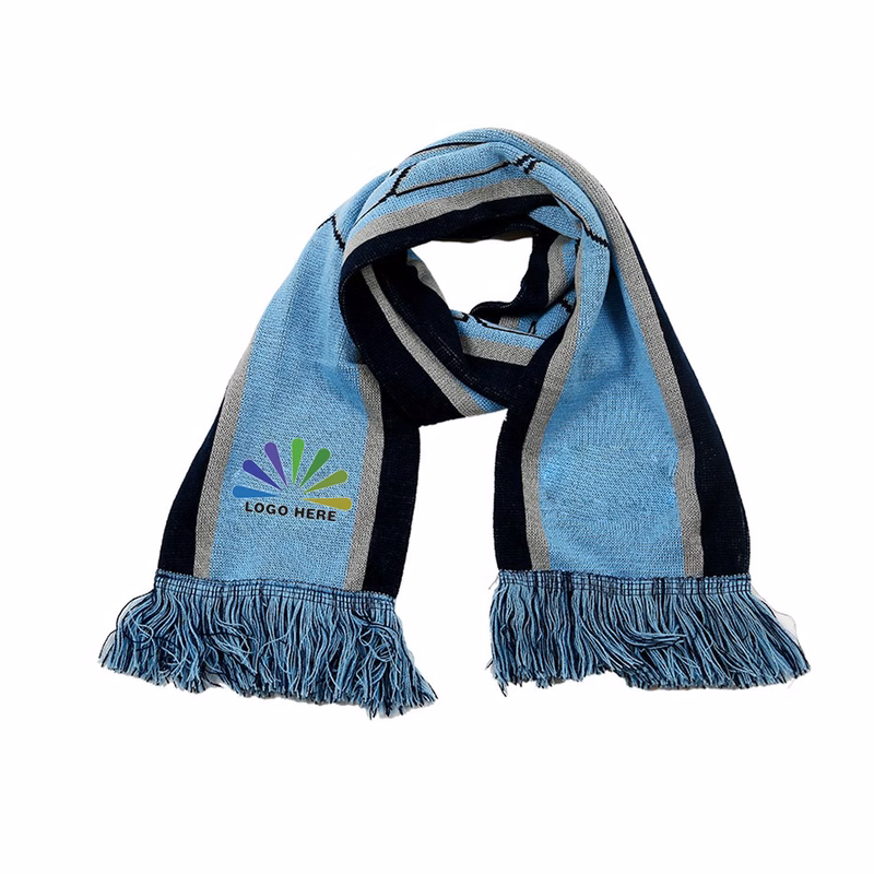 Double-Sided Logo Acrylic Knit Fan Scarf