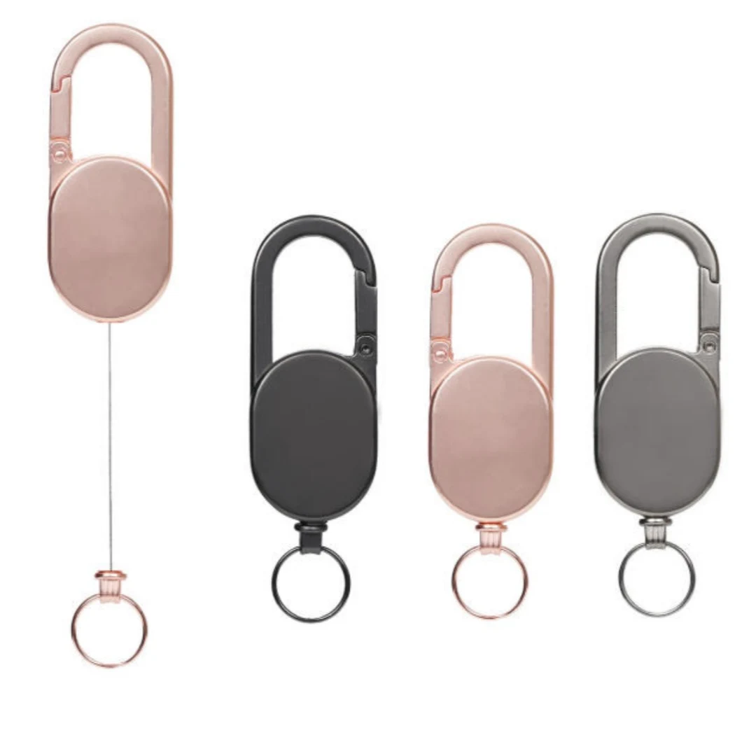 Metal Retractable Keychain W/ Carabiner 1