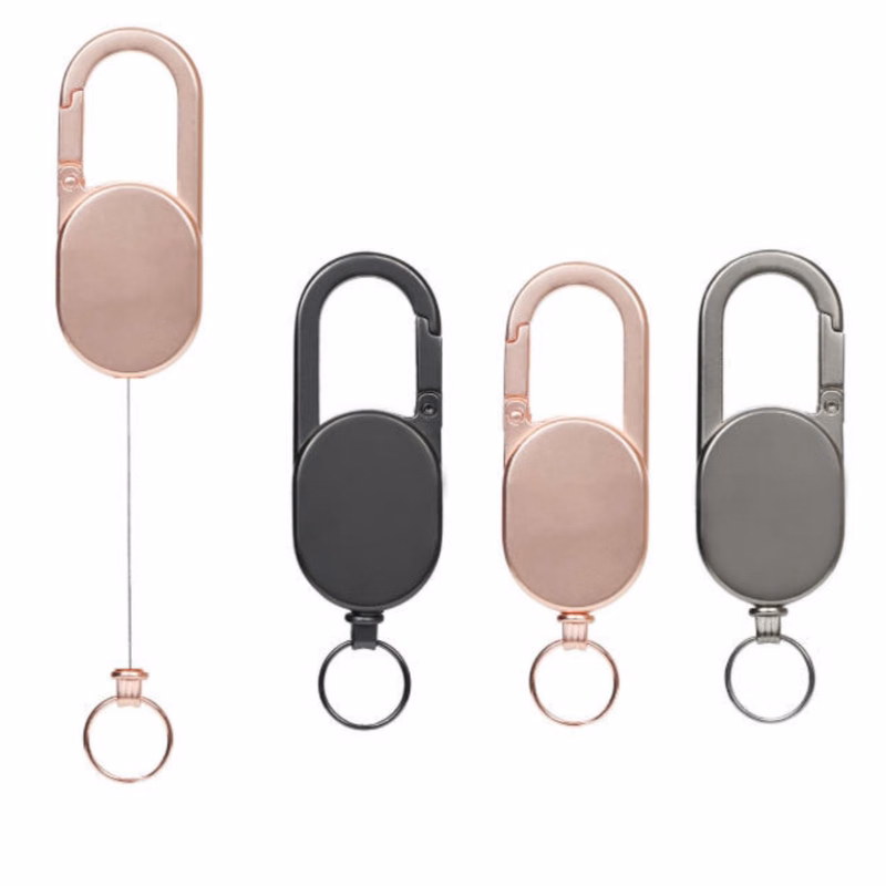 Metal Retractable Keychain W/ Carabiner