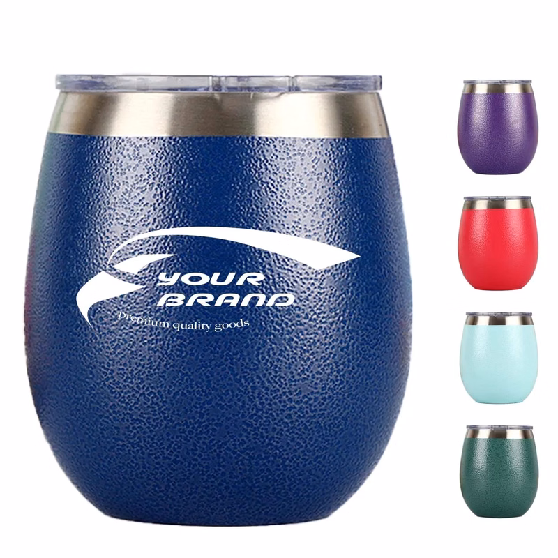 Stainless Steel Stemless Egg Wine Tumbler Cup With Lid