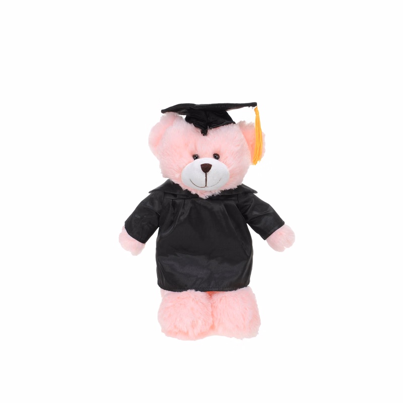 Soft Plush Pink Bear in Graduation Cap & Gown Stuffed Animal