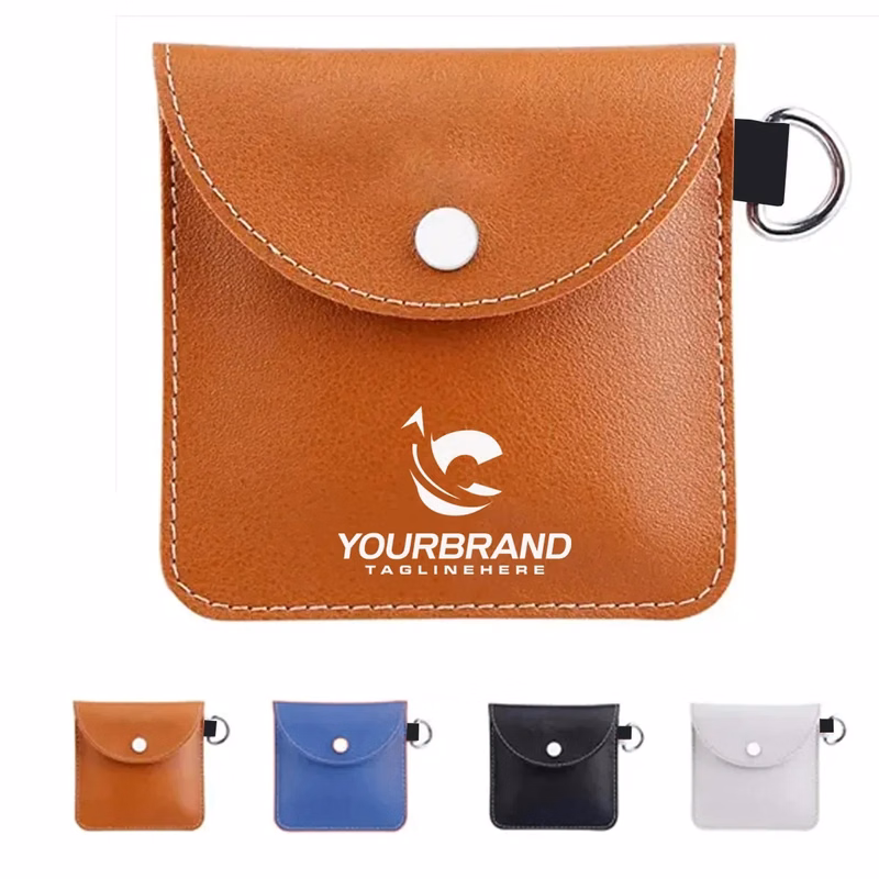 PU-Leather Ring Pouch Data Cable Storage Bag