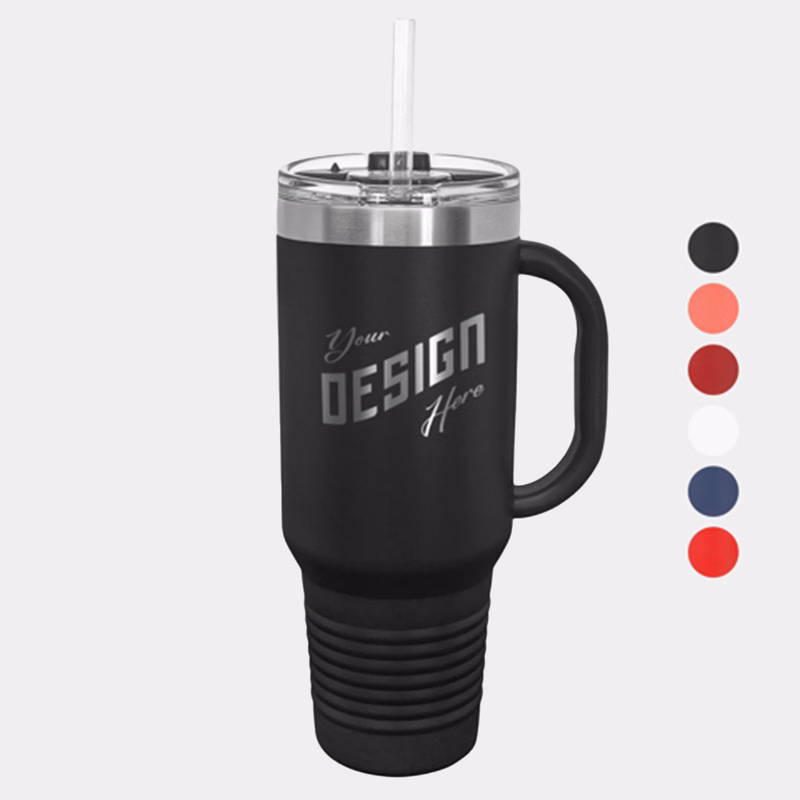 40 oz Polar Camel® Stainless Steel Insulated Travel Mug Tumbler w/ Straw