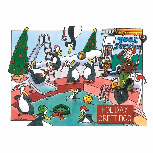 Pool Party Humorous Holiday Greeting Card