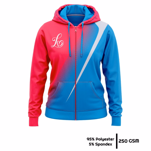Women's Sublimation 250G Lightweight Full-Zip Hoodie