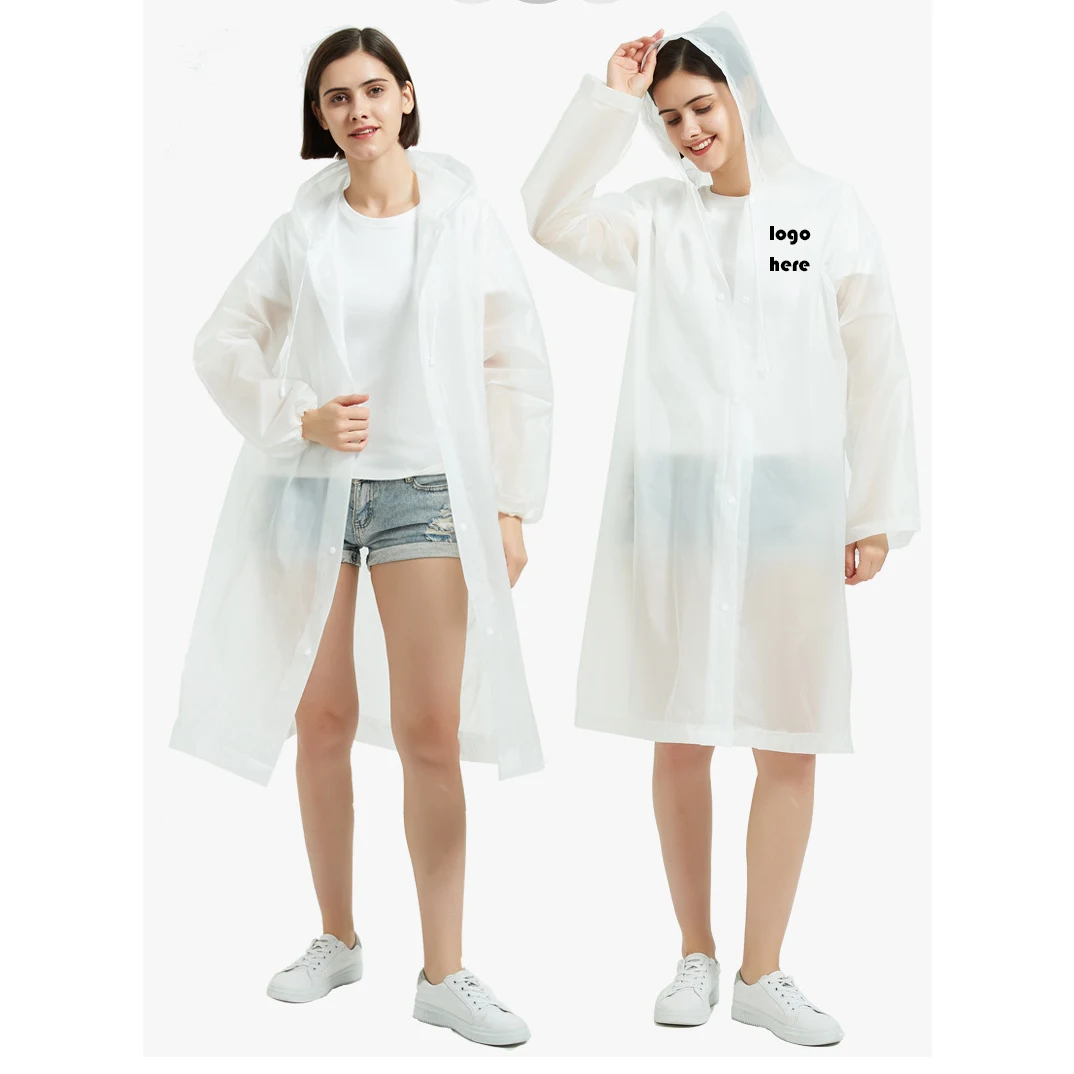 Transparent Reusable EVA Rain Poncho 1