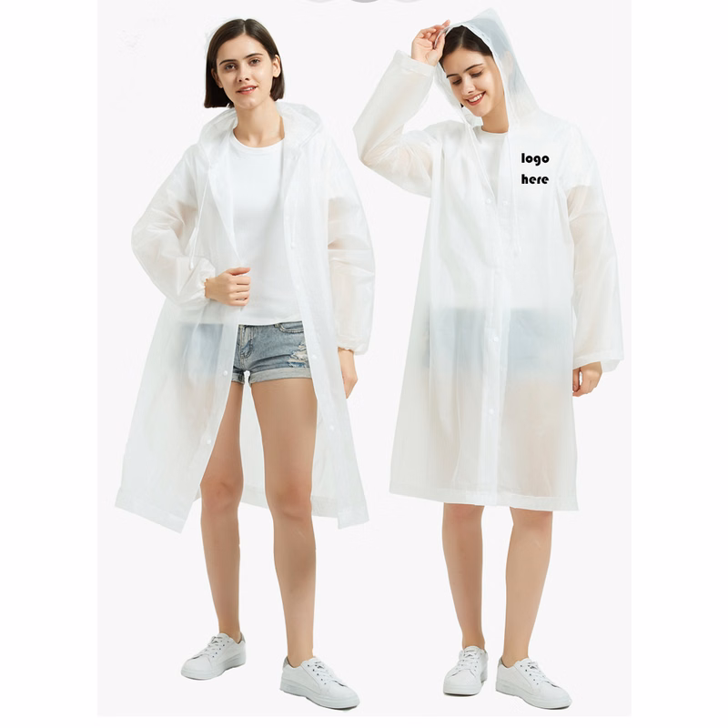 Transparent Reusable EVA Rain Poncho