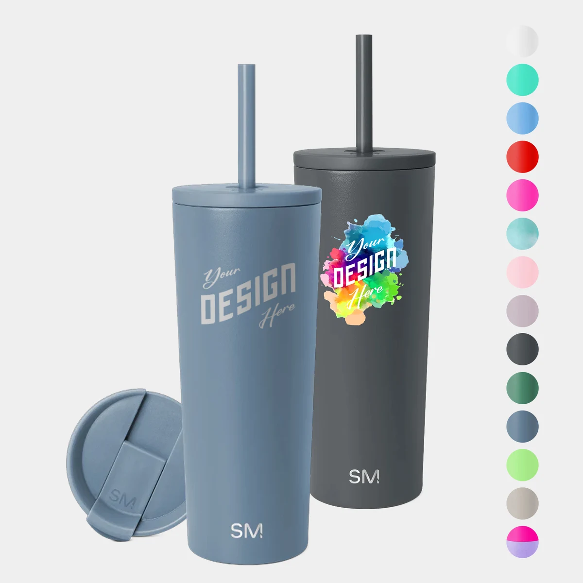 24 oz Simple Modern® Stainless Steel Double-Walled Insulated Classic Tumbler w/ Straw Lid 1