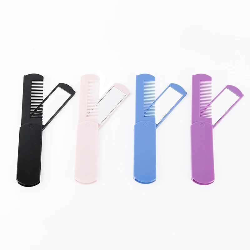 Portable Folding Handheld Mirror with Comb 1