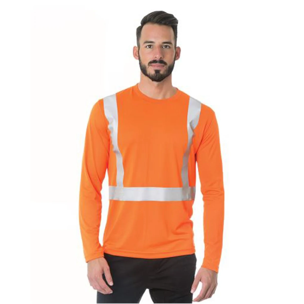 Men's USA-Made Hi-Visibility Long Sleeve Performance T-Shirt - 3742 1