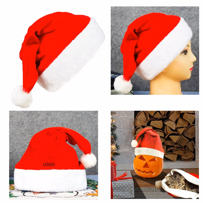 Unisex Velvet Christmas Hat