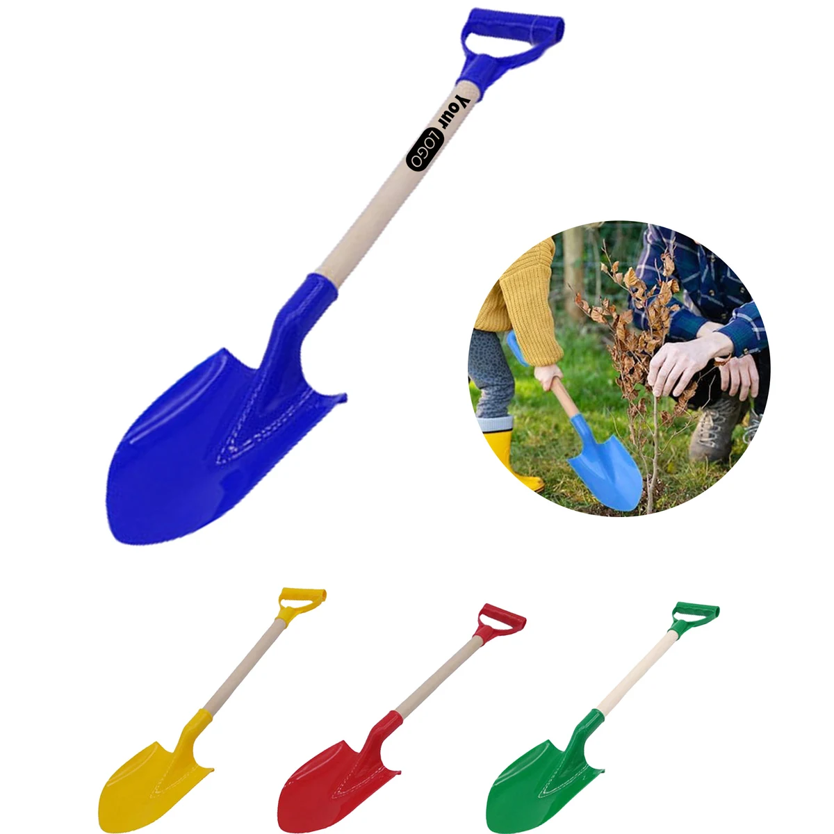 Kids Beach Spade With Wood Handle 1