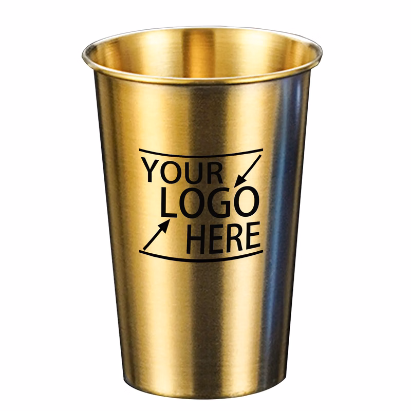 16.9oz Golden Stainless Steel Pint Cup
