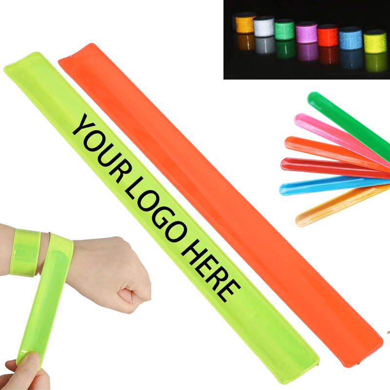 Custom PVC Reflective Slap Bracelet ArmBands