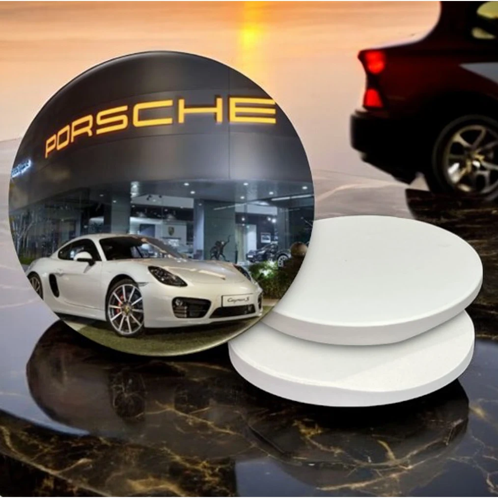 Semi-Gloss White Ceramic Car Coaster 1