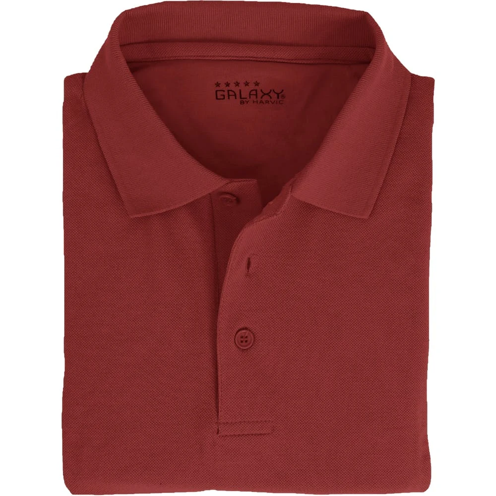 Adult Uniform Polo Shirts - Burgundy Short Sleeve Large 1