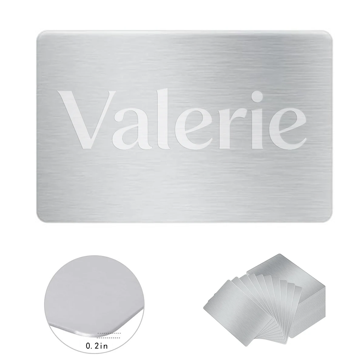 Custom Round Corner Stainless Steel Business Card 1