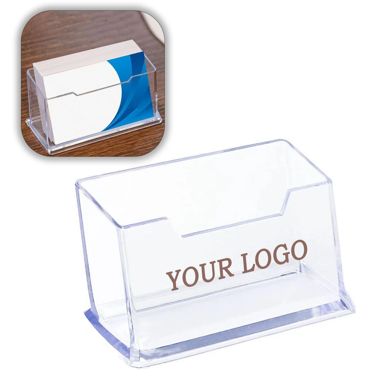 Clear Desktop Business Card Display Stand 1