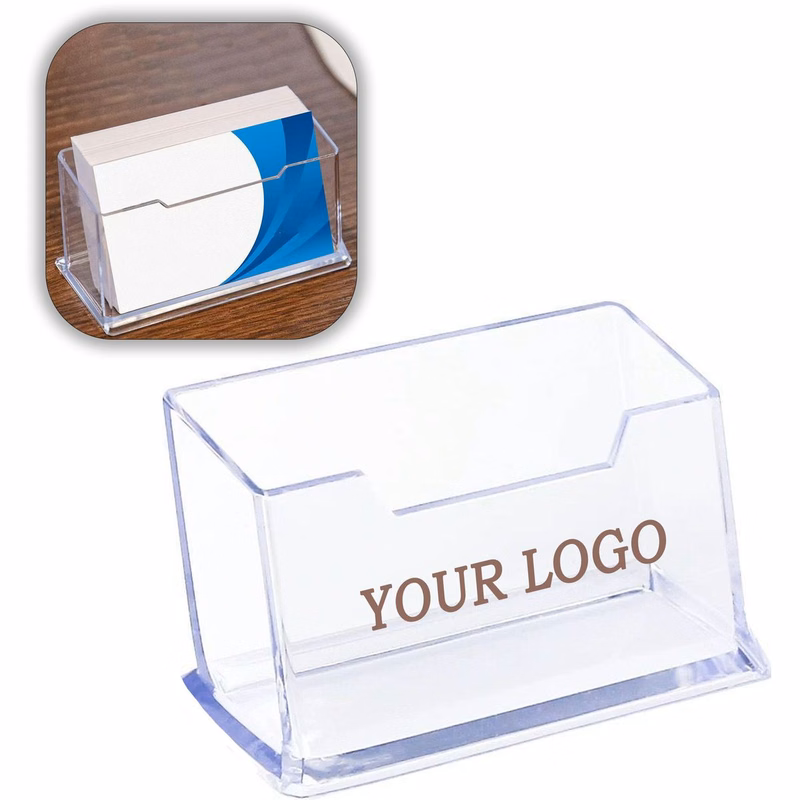 Clear Desktop Business Card Display Stand