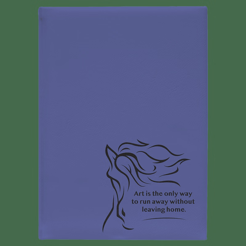 7" x 9 3/4" Purple Leatherette Sketch Book with Unlined Notepad