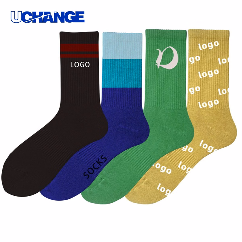 Jacquard Knit Cotton Crew Sports Socks