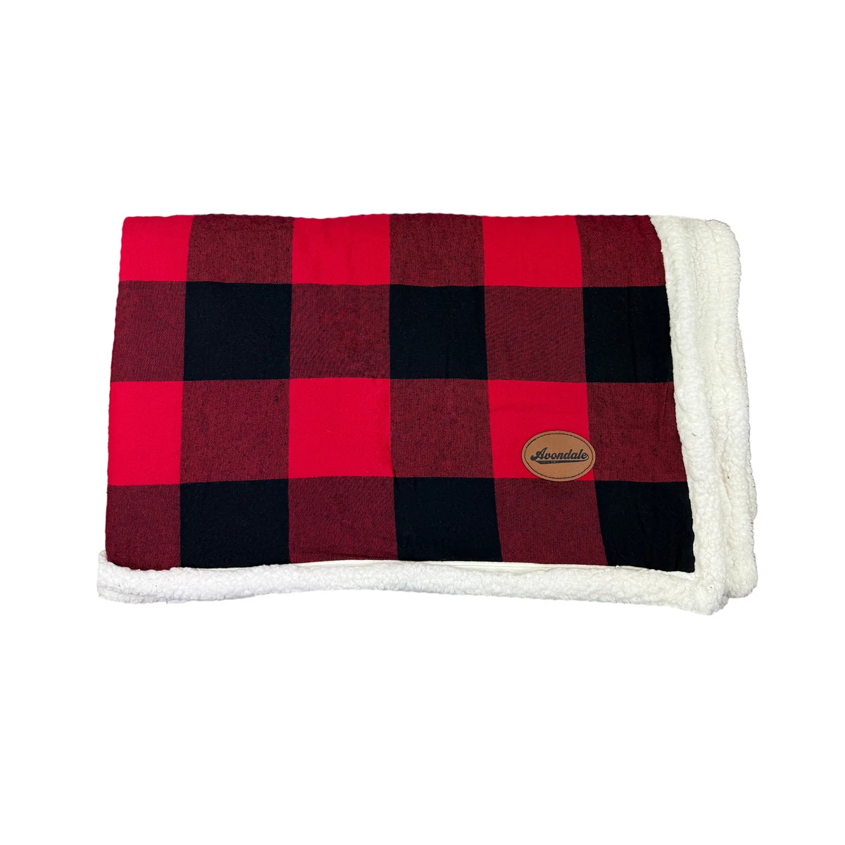 Flannel Sherpa Blanket w/ Leatherette Patch 1