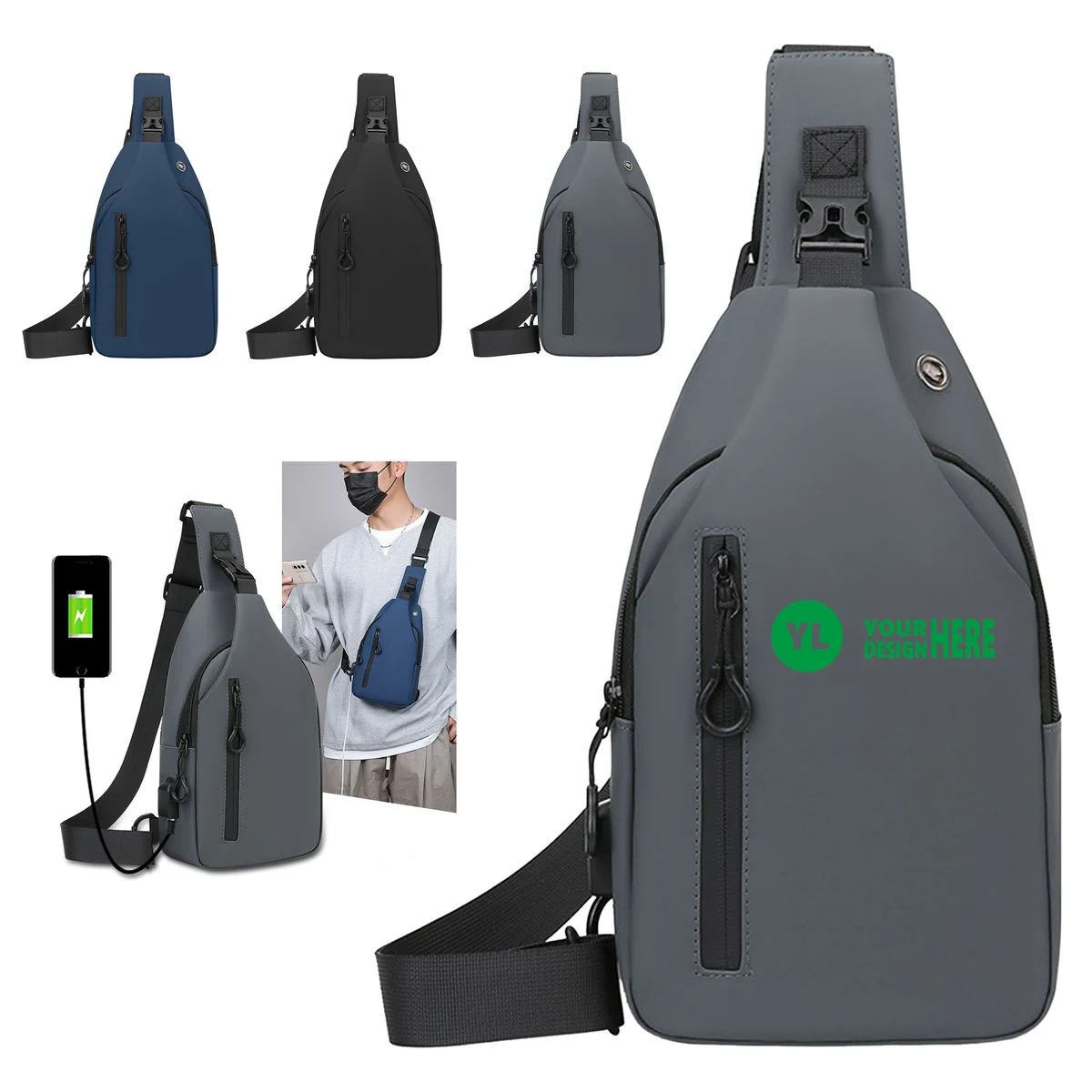 Multi-Functional USB Sling Bag 1