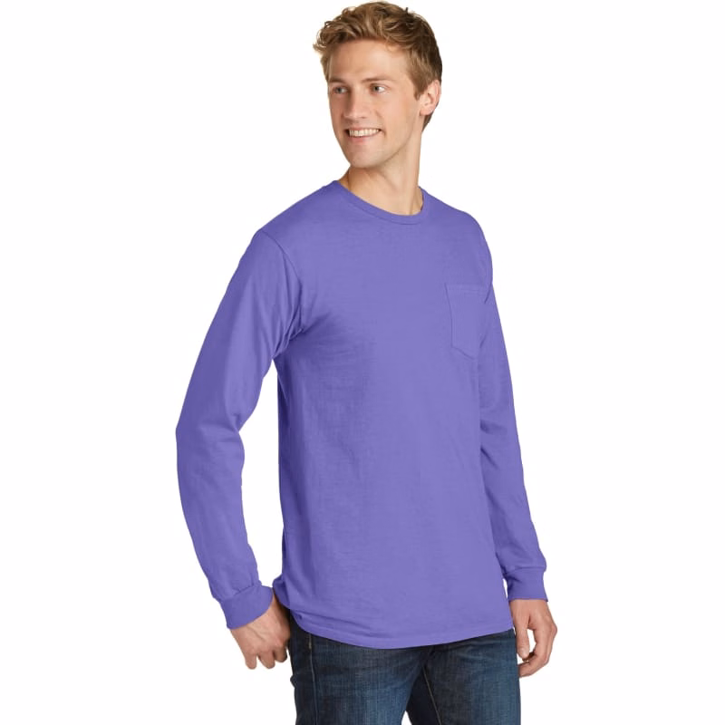 Port & Company Beach Wash Garment-Dyed Long Sleeve Pocket Tee