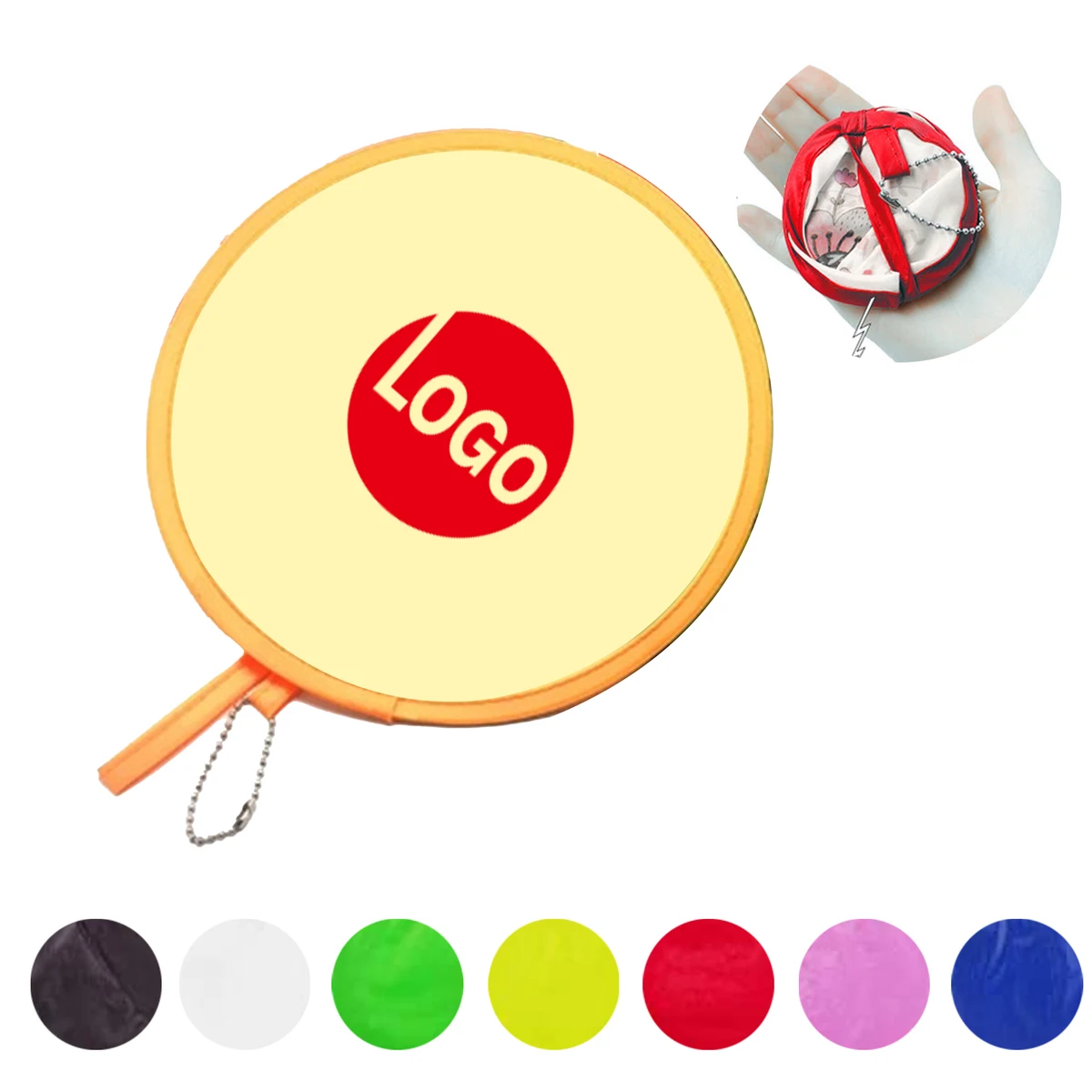 Folding Flyer Disk With Stainless Steel Ball Chain 1