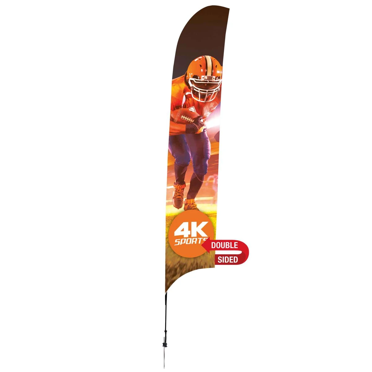 17' Streamline Razor Sail Sign Kit (Double-Sided with Ground Spike & Ground Anchor) 1