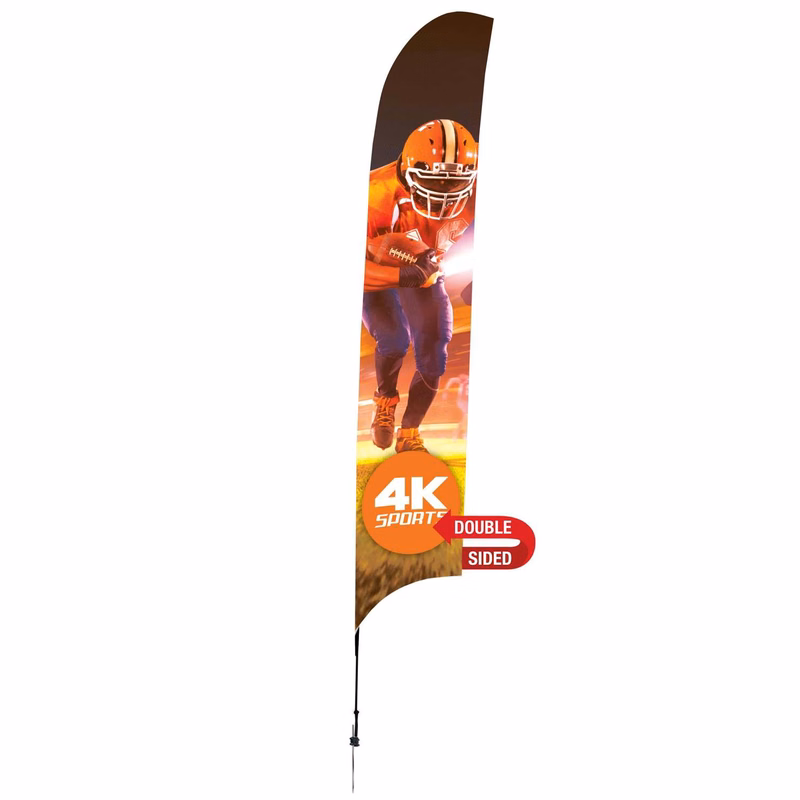 17' Streamline Razor Sail Sign Kit (Double-Sided with Ground Spike & Ground Anchor)