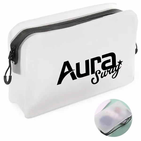 Custom Clear TPU Cosmetic Bag with Double Zipper — Travel & Beauty Organizer