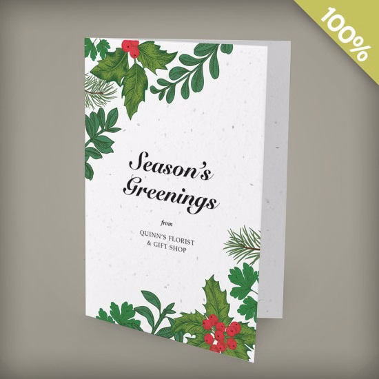 Season's Greenings Business Holiday Cards