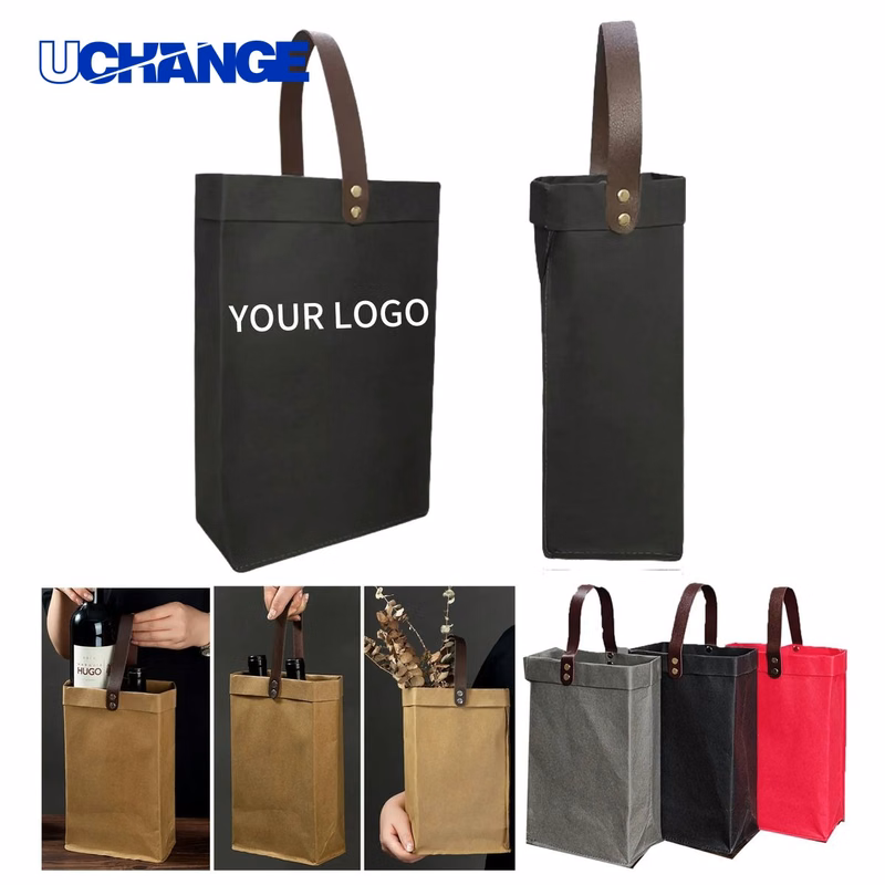 Kraft Paper Wine Bag Tote Nordic Style