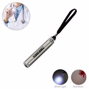 Portable 2 In 1 LED Flashlight Bright White Light And Red Laser Pointer