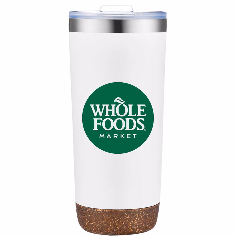 Oasis-V 22 Oz. Stainless Steel Travel Tumblers with Natural Cork Base (Double Walled)