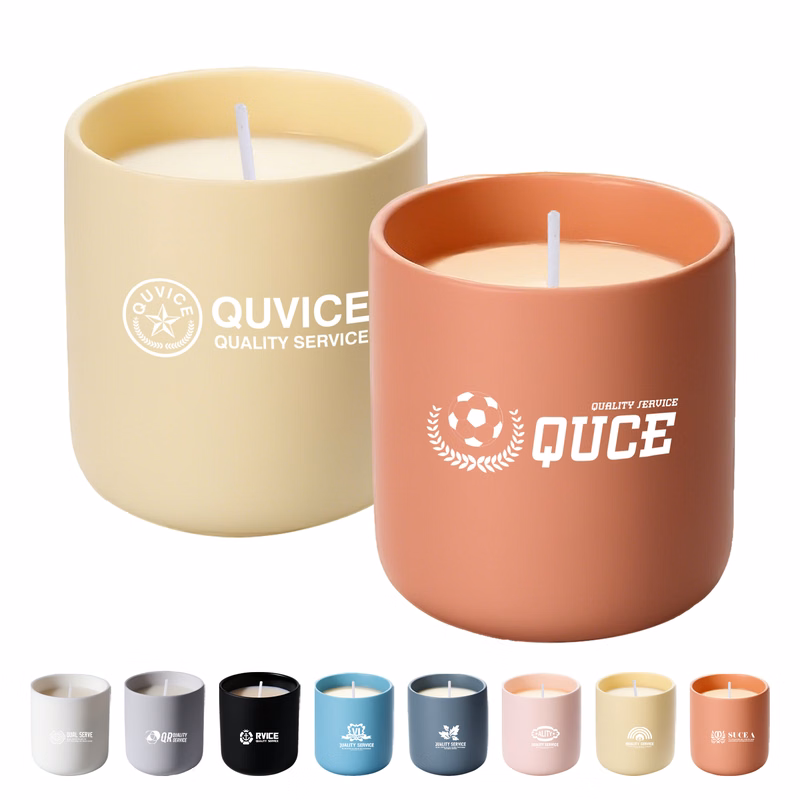 12OZ Natural Soy Wax Scented Candle Set With Ceramic Jar