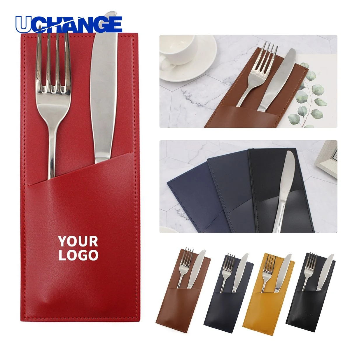 PU Leather Utensil Holder Case 8.7 x 3.6 Inches 1