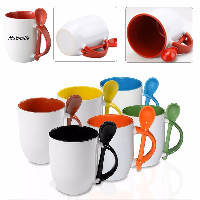 12 Oz. Ceramic Coffee Mug with Spoon