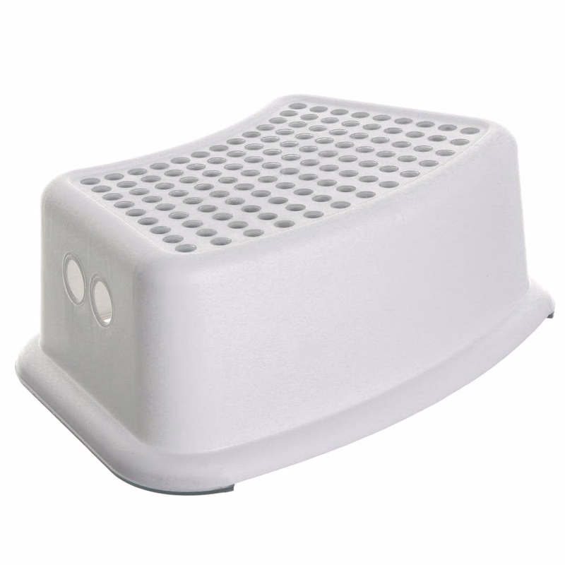Step Stools - Anti-Slip White Gray Dots