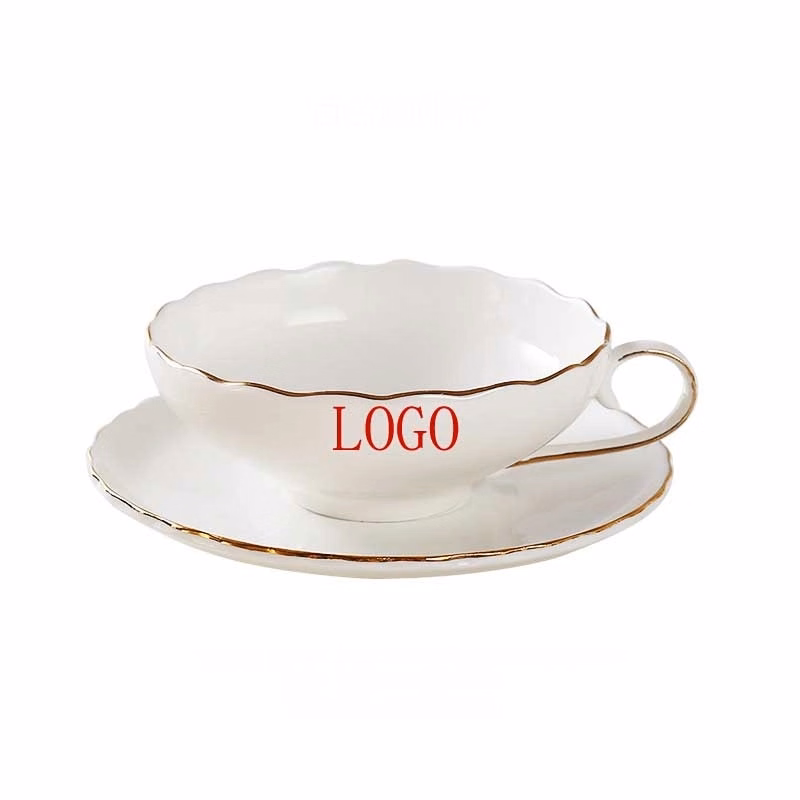 6OZ Bone china Coffee Cup and Saucer Simple &Afternoon Tea
