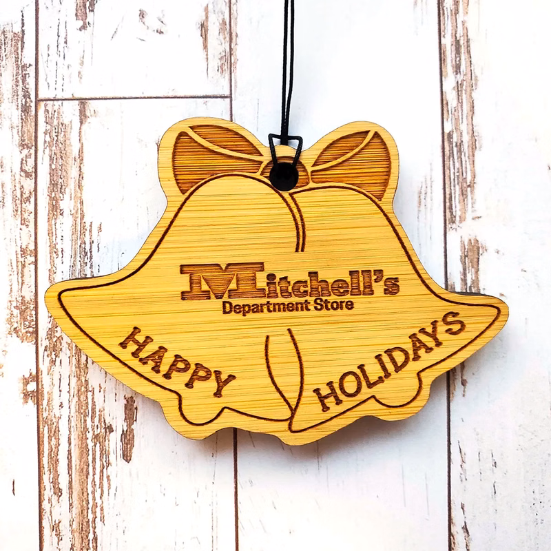 Custom Laser Etched Bamboo Ornaments